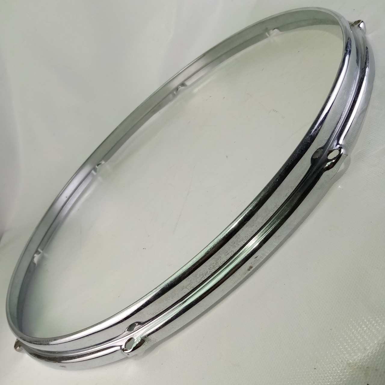 Slingerland 18"BRASS Floor Tom Drum Batter Rim/Hoop 8-Lug Stick-Saver Chrome COB — main photograph