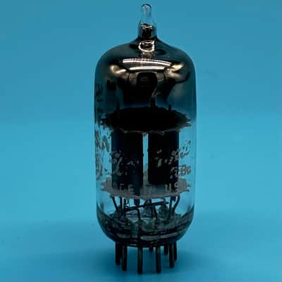 1960 GE 12AU7A ECC82 Vintage Short Gray Plate Halo Getter Preamp Tube! T322 image 3