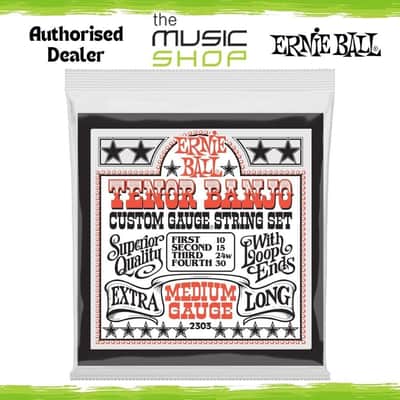 Ernie Ball Medium Stainless Steel Loop End Tenor Banjo Strings, 10-30 - 2303 image 1