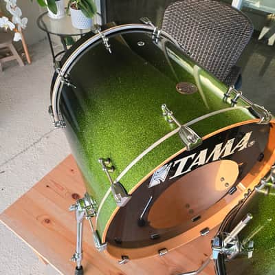 DDrum Dios - Maple - 22(20 deep)/16/12/10 Drum Kit shells - Green sparkle/black fade image 3