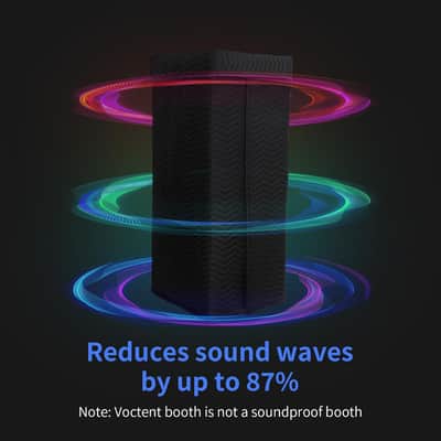 Portable Vocal Booth - Studio Grade Echo-Free Recording Booth for Voiceover, Podcast & Singing, Home Studio/Sound Isolation Booth with Light & Travel Bag (ZIGZAG-BLK, L) image 3
