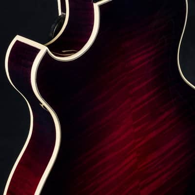 Hinde Jazz Model Adirondack Spruce and Flamed Maple Merlot Burst Mandolin with Pickup image 17