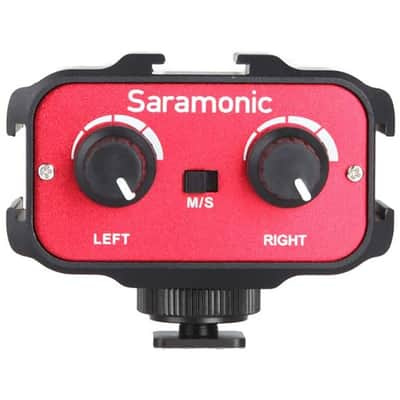 Mint Saramonic SR-AX100 Battery-Free 2-Ch On-Camera 1/8” (3.5mm) Audio Mixer image 1