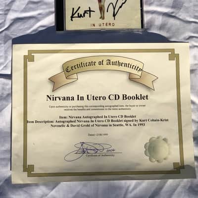 Nirvana 'In Utero' Signed Kurt Cobain MTV Live & Loud COA image 2