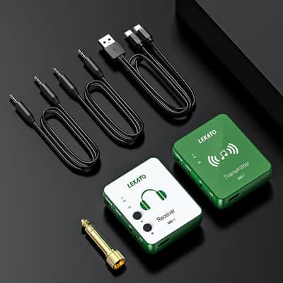 LEKATO Wireless Earphone Monitor 2.4G Guitar Transmitter Receiver System Set image 4