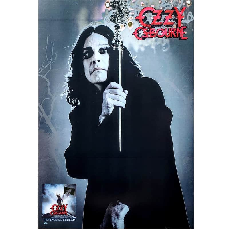 OZZY OSBOURNE Scream Ltd Ed RARE Tour Poster Flat! BLACK SABBATH ZAKK WYLDE Tony Iommi ALICE COOPER image 1