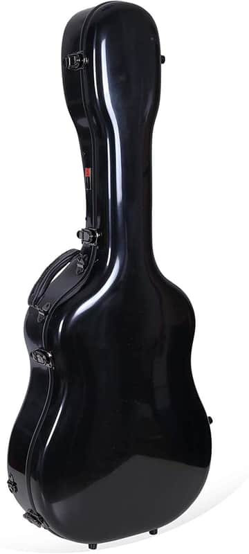 Crossrock Dreadnought Acoustic Guitar Case – Fits 40"/41" Guitars | Fiberglass Shell, Plush Interior, TSA Lock-Black image 1