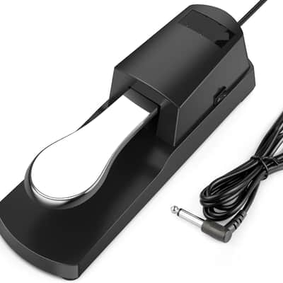 Sustain Pedal for Keyboard, Piano Foot Pedal with Polarity Switch for Electronic Keyboards, MIDI Keyboards, Digital Pianos, Yamaha, Roland, Korg, Behringer, Moog image 1