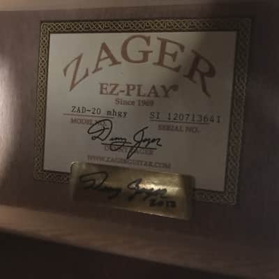 Used Zager 2012 Left Handed ZAD-20 Mahogany Acoustic Electric Guitar with Case image 11