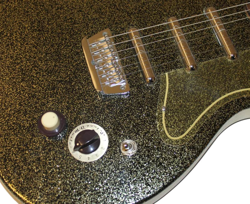 Danelectro 56-U3 Reissue Gold Sparkle Electric Guitar | Reverb
