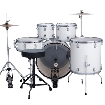 Ludwig Accent Drive 5PC Drum Set W/Hardware & Wuhan Cymbals, 22" Bass Drum, Snow Dust image 3
