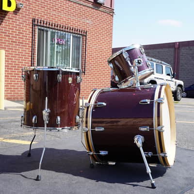 Ludwig USA Classic Maple 3pc Shell Pack - Burgundy Sparkle Wrap | 12", 16", 22" LUDWIG -USA Showroom Shell Pack! image 6