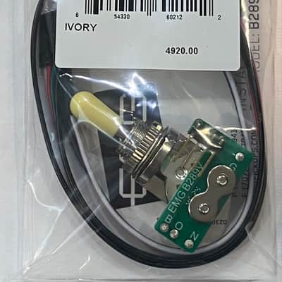 EMG 3 POS CHROME GIBSON STYLE TOGGLE 3 WAY 3 POSITION SWITCH IVORY TIP B289 ( TIP SCRATCHES ) image 2
