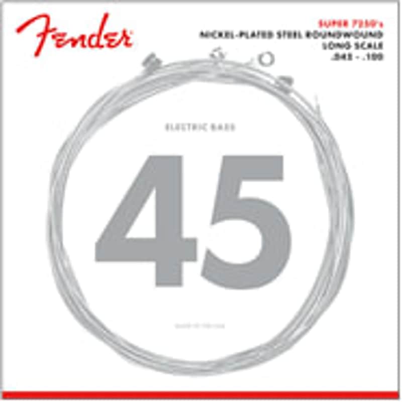 Fender 7250 Bass Strings, Nickel Plated Steel, Long Scale, 7250ML .045-.100 Gauges, (4) image 1
