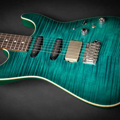 Tom Anderson Drop Top Transparent Teal Burst (06-26-24A) image 4