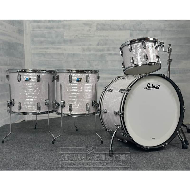 Ludwig Classic Maple "Super 70s"  4pc Drum Set 24/14/16/18 70s White Marine Pearl - DCP Exclusive! image 1