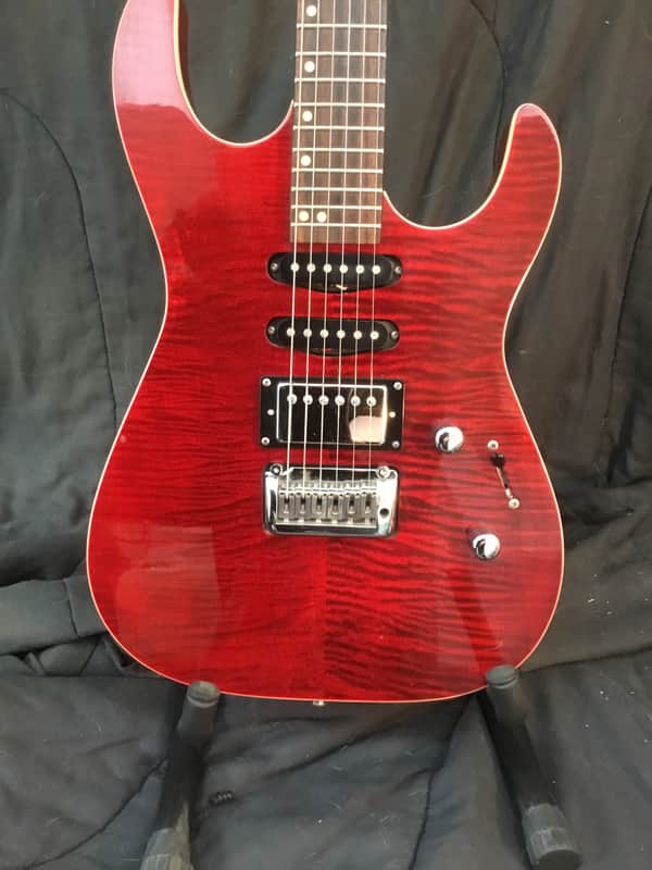 Brownsville New York Strat Style Guitar Red Flame Maple | Reverb