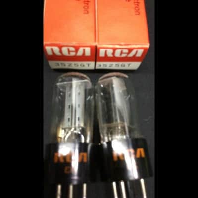 NOS PAIR RCA 35Z5GT Rectifier Radio AA5 Vacuum Tubes TESTED 1.9629 image 2