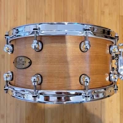 Snares - Pearl 6.5x14 Music City Custom Solid Cherry Snare Drum (Natural Hand Rubbed Finish) image 2