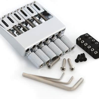 Headless Bridge Tailpiece and Bridge String Lock for 6 String Headless Guitar Accessories (WT001, Chrome) image 1