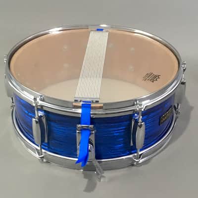 1960s Vintage 14” Snare Drum Tempro MIJ Japan Blue Oyster Pearl Custom Restored Super Rare Made in Japan image 4