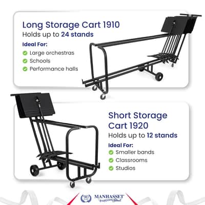 1920 Short Storage Cart For Music Stands - Holds 12 Music Stands image 5
