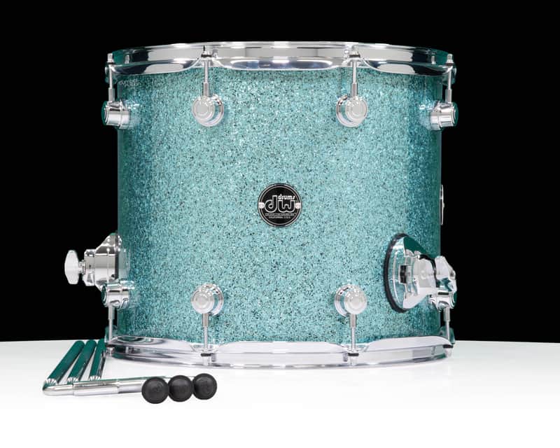 DW Performance Series 12x14 Floor Tom - Aqua Glass image 1