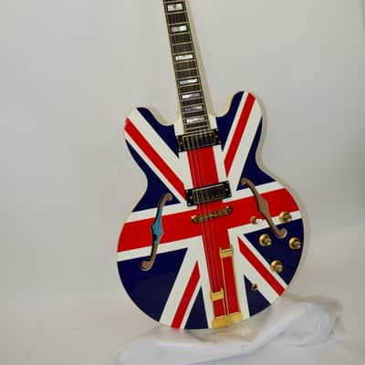 2014 Epiphone Union Jack Sheraton (Model E212T) Semi-Hollow Electric Guitar w/ Case & COA image 2