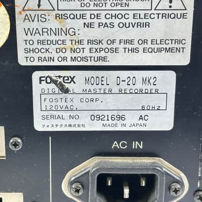 Vintage Fostex D-20 MkII DAT Digital Audio Tape Recorder Deck image 12