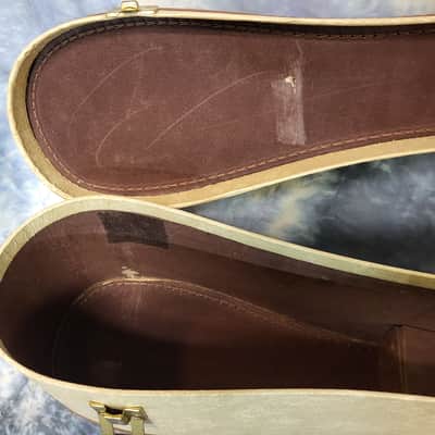 Vintage RARE 1960's Harmony, Kay Silvertone Soft Shell Acoustic Guitar Case Brown White image 12