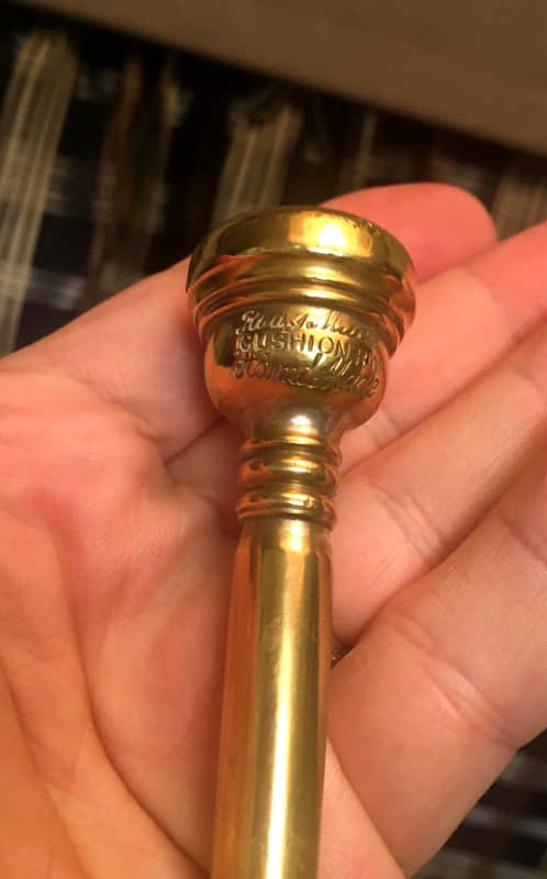 RARE GOLD PLATED HANDMADE RUDY MUCK CUSHION RIM 17-C 1930'S TRUMPET MOUTHPIECE ORIG FIN. 92% FREE SHIP image 1