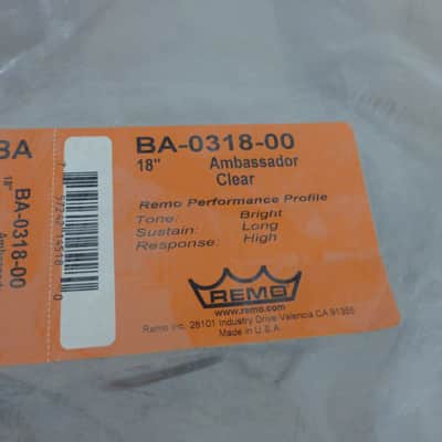 Never Used - 18" Bass Drum Batter + Reso Set - Evans G1 Coated + Remo Ambassador Clear image 3