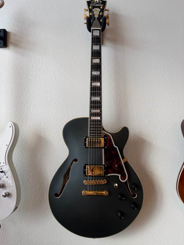 D'Angelico Deluxe SS Semi-Hollow Single Cutaway with Stop-Bar Tailpiece 2010s - Matte Midnight image 1