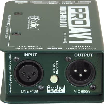 Radial Engineering ProAV1 Passive MultiMedia Direct Box DI w/ Mic Cable image 8