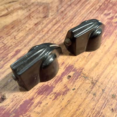 Daka-Ware 1950's-1960's Bakelite Chickenhead Knob Pair  - Black image 6