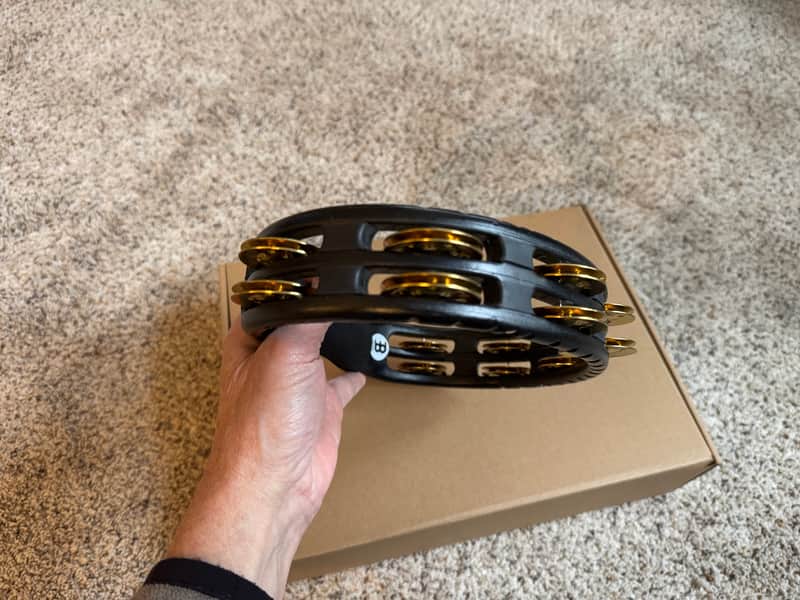 Meinl TMT1B-BK Handheld Tambourine with Brass Jingles 2010s - Black image 1