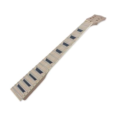 Mahogany guitar neck 22fret 24.75inch maple Fretboard Bolt on heel trapezoid image 2