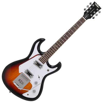 SPECIAL OFFER!! Vintage REVO Series 'Waverider' Electric Guitar ~ 3 Tone Sunburst image 3