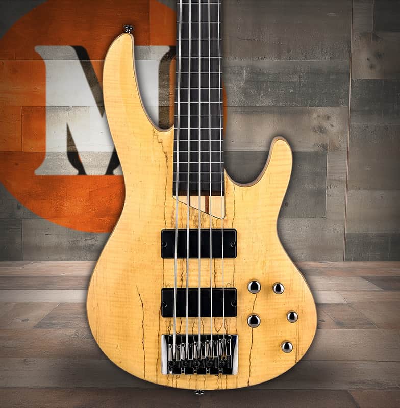 LTD B-205SM Spalted Maple Fretless - Natural Satin (LB205SMFLNS) image 1