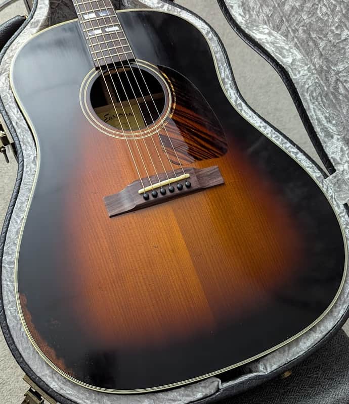 Eastman E25SS/V-SB Sloped Dread Acoustic, w/Vintage-distressed finish, case, setup, & shipping image 1
