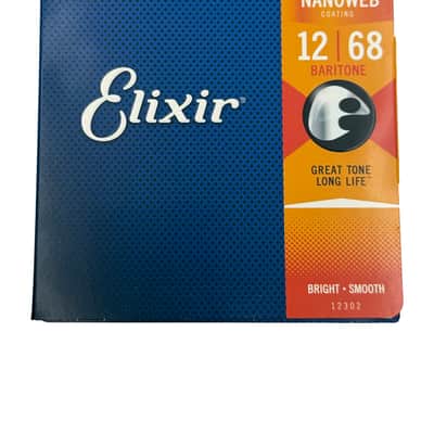 Elixir 12302 Nickel Plated Steel Baritone Electric Guitar Strings with NANOWEB. 12-68 image 1