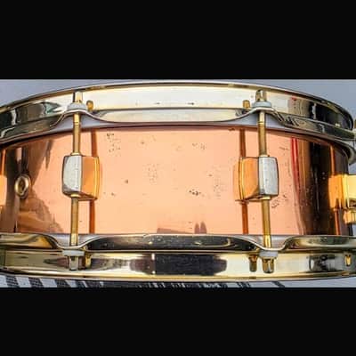 Pearl MS1440 14x4" Marvin "Smitty" Smith Signature Copper Snare Drum with Gold Hardware 2000s - Copper image 8
