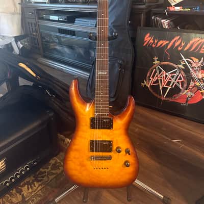 ESP LTD MH-100 QM NT 2014 - Amber Sunburst image 1