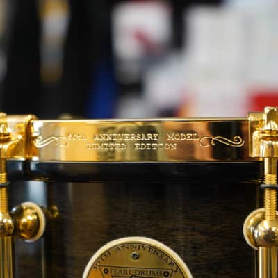 Pearl/Japan M-1946 50th Anniversary 5.5x14" Maple Snare Drum - Blackmist Lacquer image 8