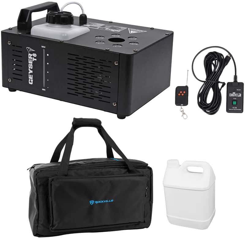 Chauvet DJ Geyser T6 Fog Machine Fogger, LED RGB+Remote+Waterproof Carry Bag image 1