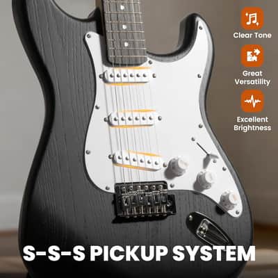 Electric Guitar for Beginner 39”: Solid Body Electric Guitars with SSS Pickups Beginner Guitar Kit with Gig Bag Audio Cable image 3