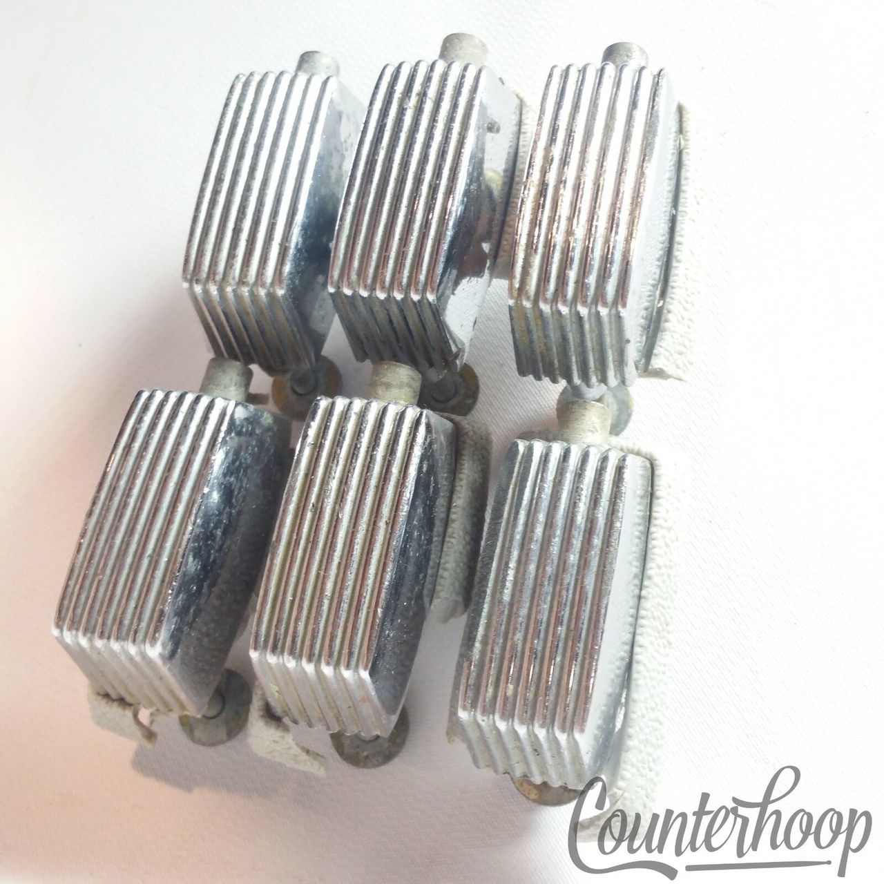 Trixon 6x Tom/Floor/Bass Drum Lugs Telstar/Speedfire Chrome Germany Vintage 60s — main photograph