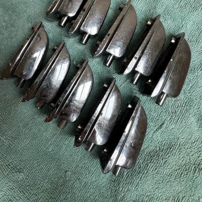Ludwig Lot of 10 Vintage WFL Large Classic Bass Drum or Tom Lugs #002 50s 60s - Chrome image 5