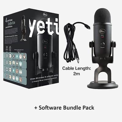 Blue Yeti Blackout USB Professional Multi-Pattern USB Microphone Plus Pack Bundle with Presonus StudioOne 5 artist DAW, iZotope RX elements Plug-in and Groover 3 Tutorials 3-Month Subscription image 9