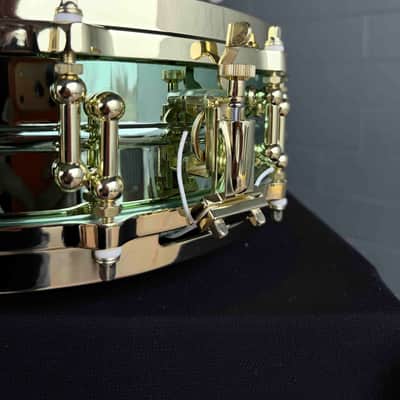 Ludwig LW0414CP Carl Palmer 'Venus' Signature 3.7x14" Brass Piccolo Snare Drum *IN STOCK* image 4